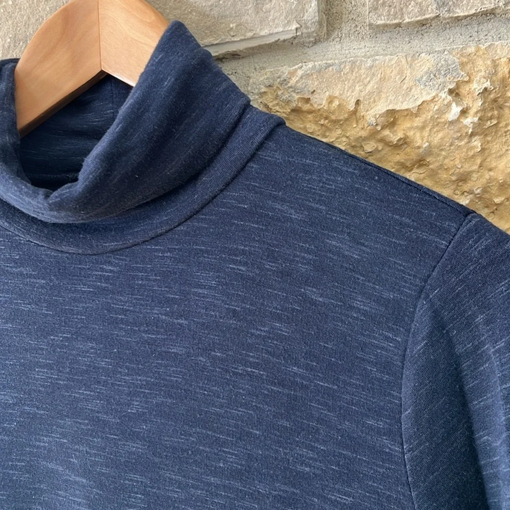 Abercrombie & Fitch Heathered Navy Turtleneck Tunic Top Size Small - Picture 12 of 12